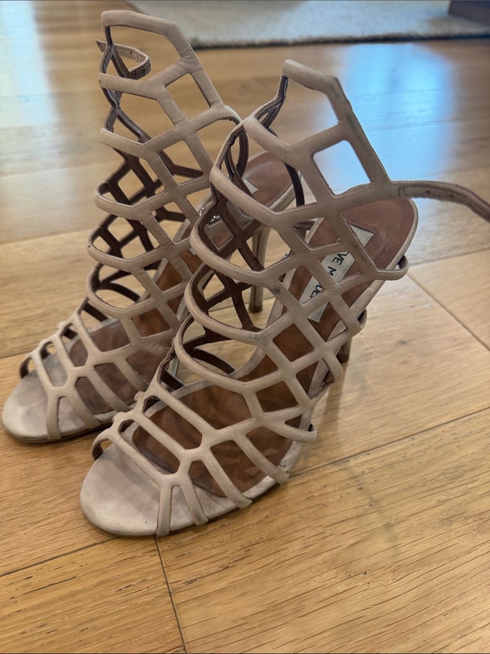 Steve Madden Blush Cage Strappy High Heels
